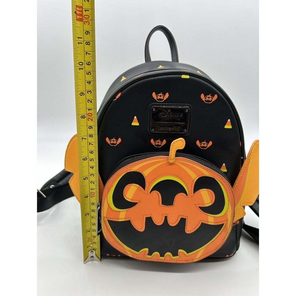 Disney Loungefly Boxlunch Exclusive Stitch Jack-o'-Lantern Pumpkin Mini Backpack - Picture 11 of 13